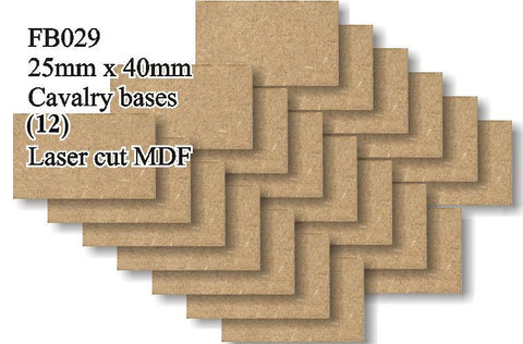 FB029 - 25mm x 40mm Cavalry Bases MDF (12 bases)