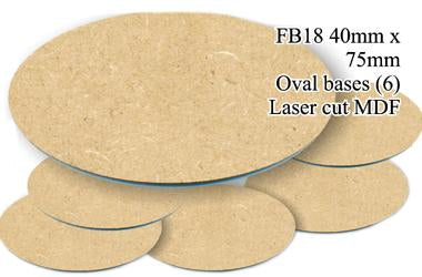 FB018 - 75mm x 40mm Oval MDF (6 bases)