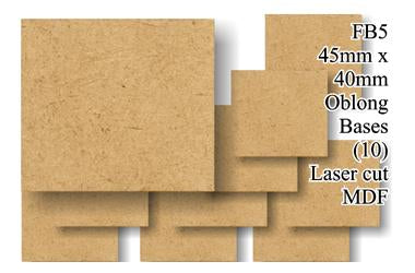 FB005 - 45mm x 40mm Oblong MDF (10 bases)