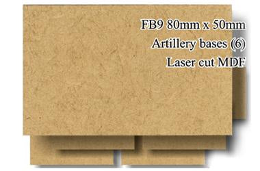 FB009 - 80mm x 50mm Artillery MDF (6 bases)