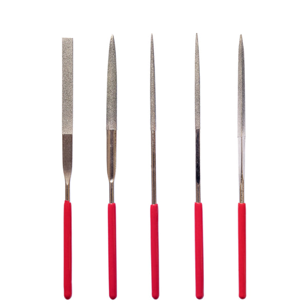 TOOL35 - 5 Piece Diamond Needle File Set With Soft Grip Handles