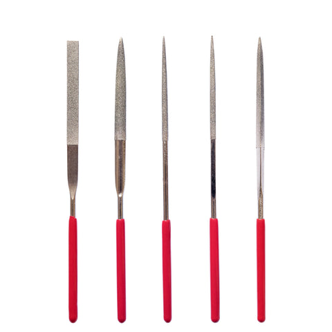 TOOL35 - 5 Piece Diamond Needle File Set With Soft Grip Handles