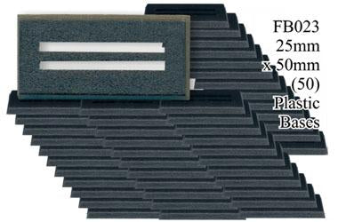 FB023 - 25mm x 50mm Plastic Slottabases (50 bases)