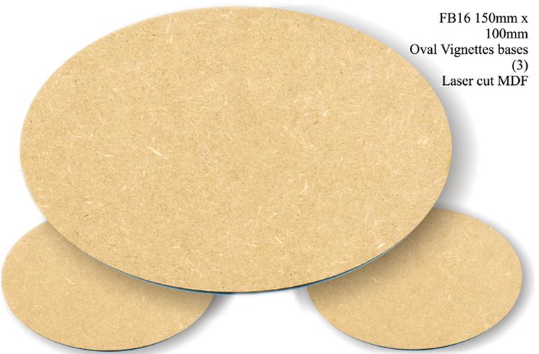 FB016 - 150mm x 100mm Oval MDF (3 bases)