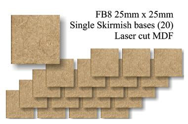 FB008 - 25mm x 25mm Square MDF (20 bases)