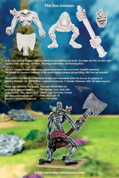 BSTR001 - Giant Troll Wielding a Giant Double Headed Axe
